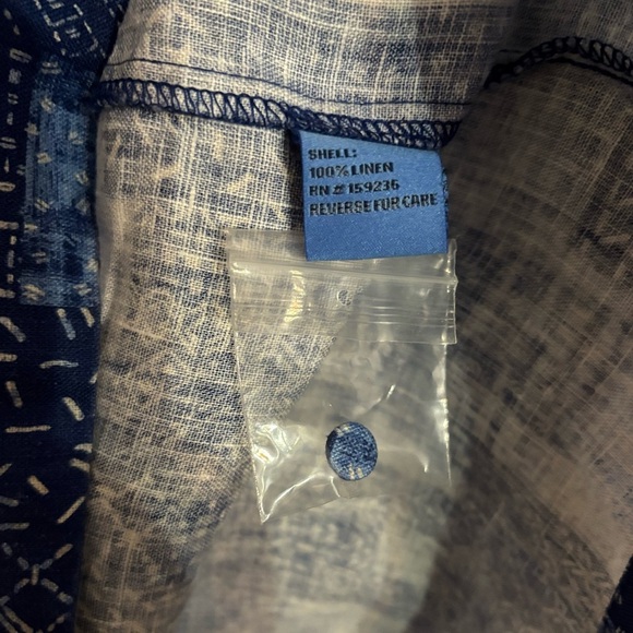 J.McLaughlin Nylee Linen Sleeveless Dress Blue Diamond Patch S NWT - Picture 8 of 9